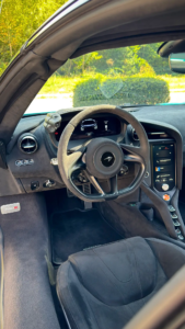 McLaren 750S Spider cockpit and steering wheel