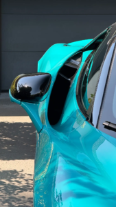 McLaren 750S Spider exterior mirror, air intake and door detail